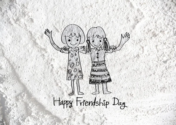 Happy Friendship Day et Best Friends Forever sur la texture du mur ba — Photo