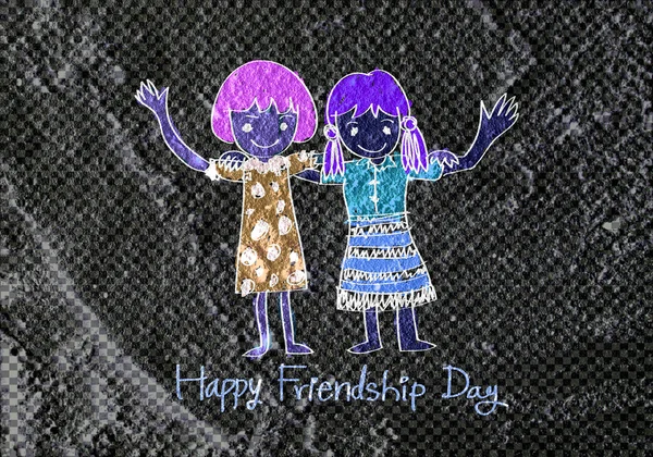 Ημέρα φιλίας και καλύτεροι φίλοι για πάντα σε τοίχο υφή ΒΑ — Φωτογραφία Αρχείου