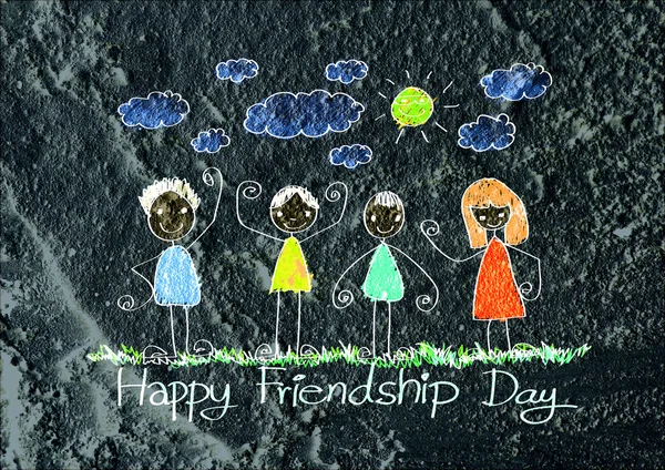 Boldog barátság napja és a legjobb barátok örökre a fal textúra ba — Stock Fotó