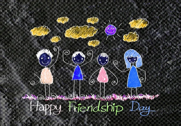 Feliz Día de la Amistad y mejores amigos para siempre en la pared textura ba — Foto de Stock