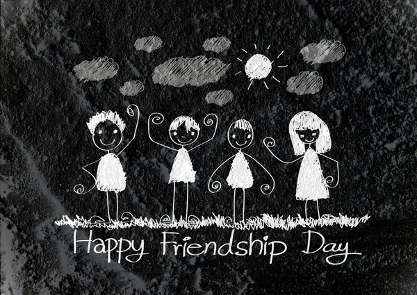 Happy Friendship Day and Best Friends Forever on wall texture ba — Stock Photo, Image