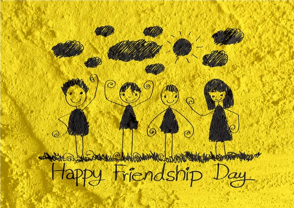 Happy Friendship Day et Best Friends Forever sur la texture du mur ba — Photo