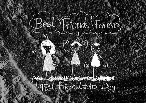 Ημέρα φιλίας και καλύτεροι φίλοι για πάντα σε τοίχο υφή ΒΑ — Φωτογραφία Αρχείου