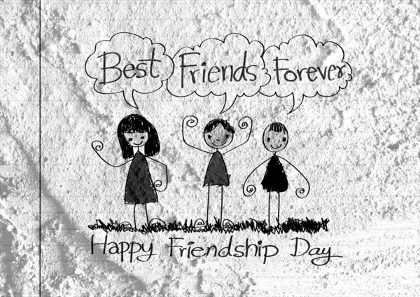 Happy Friendship Day et Best Friends Forever sur la texture du mur ba — Photo