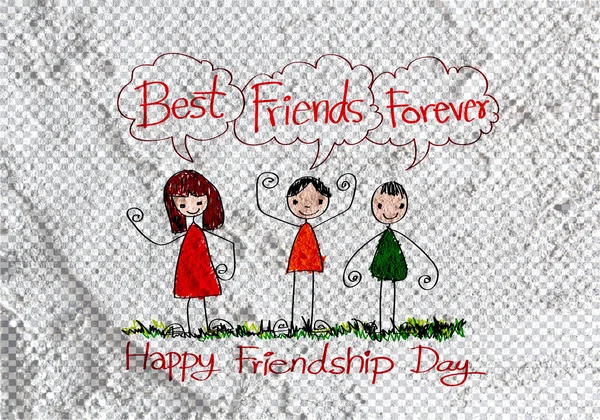 Boldog barátság napja és a legjobb barátok örökre a fal textúra ba — Stock Fotó