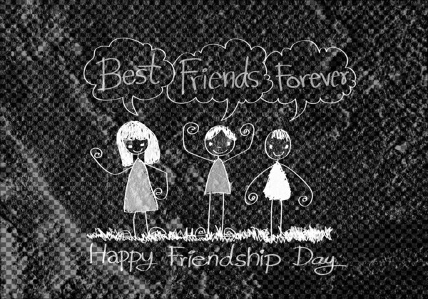 Felice giorno dell'amicizia e migliori amici per sempre sulla trama della parete ba — Foto Stock
