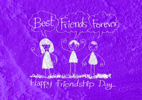 Přátelství Happy day a nejlepší přátelé navždy na zdi textury ba — Stock fotografie