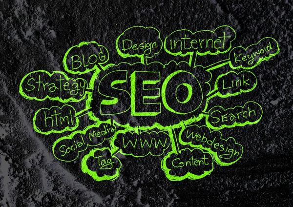 Seo Idea Optimisation des moteurs de recherche SEO sur la texture des murs de ciment — Photo