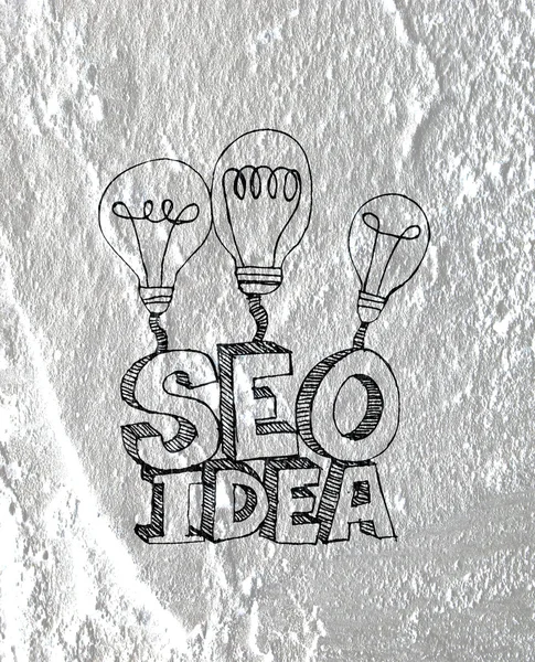 Seo Idea SEO Search Engine Optimization on Cement wall texture — Stock Photo, Image