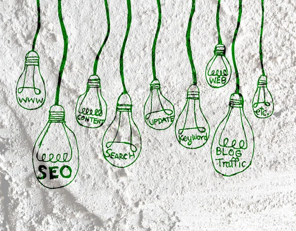 Seo Idea Optimisation des moteurs de recherche SEO sur la texture des murs de ciment — Photo