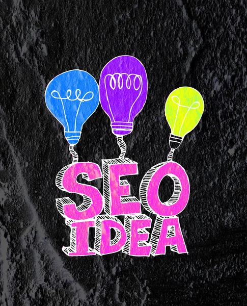 Seo Idea SEO Search Engine Optimization on Cement wall texture — Stock Photo, Image