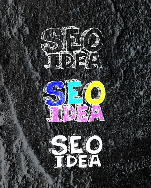 Seo Idea SEO Search Engine Optimization on Cement wall texture — Stock Photo, Image