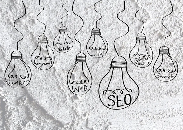 Seo Idea Optimisation des moteurs de recherche SEO sur la texture des murs de ciment — Photo