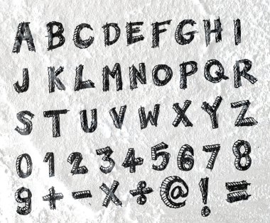 el çizili harfler yazı tipi duvar dokusu arka plan desig yazılmış