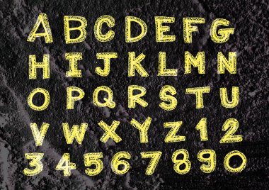 el çizili harfler yazı tipi duvar dokusu arka plan desig yazılmış