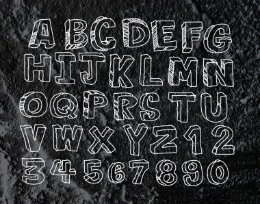 el çizili harfler yazı tipi duvar dokusu arka plan desig yazılmış