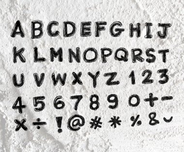 el çizili harfler yazı tipi duvar dokusu arka plan desig yazılmış