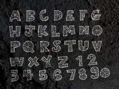el çizili harfler yazı tipi duvar dokusu arka plan desig yazılmış
