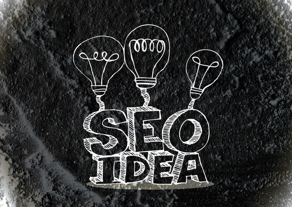 Seo Idea SEO Search Engine Optimization on Cement wall texture b — Stock Photo, Image