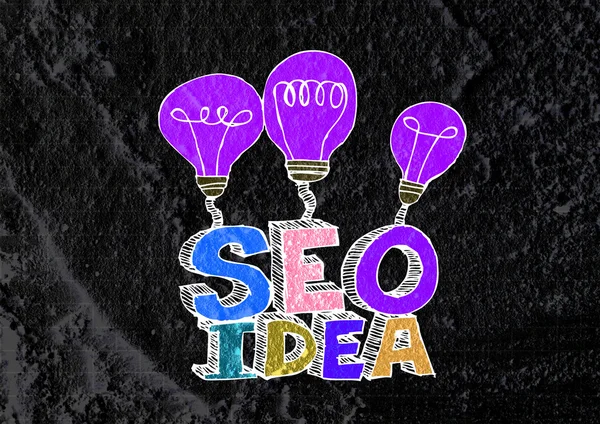 Seo Idea SEO Search Engine Optimization on Cement wall texture b — Stock Photo, Image