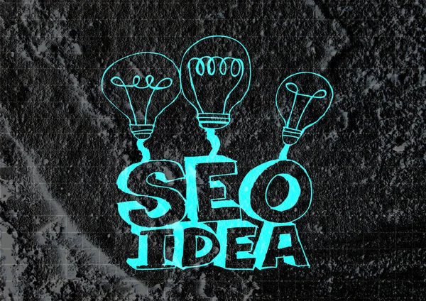 Seo Idea SEO Search Engine Optimization on Cement wall texture b — Stock Photo, Image