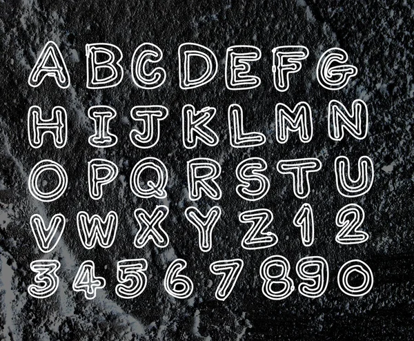Ручные буквы шрифт написан на стене текстуры фона desig — стоковое фото