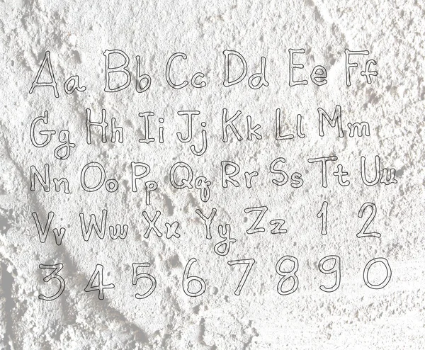 Handgezeichnete Buchstaben Schrift auf der Wand Textur Hintergrund desig geschrieben — Stockfoto