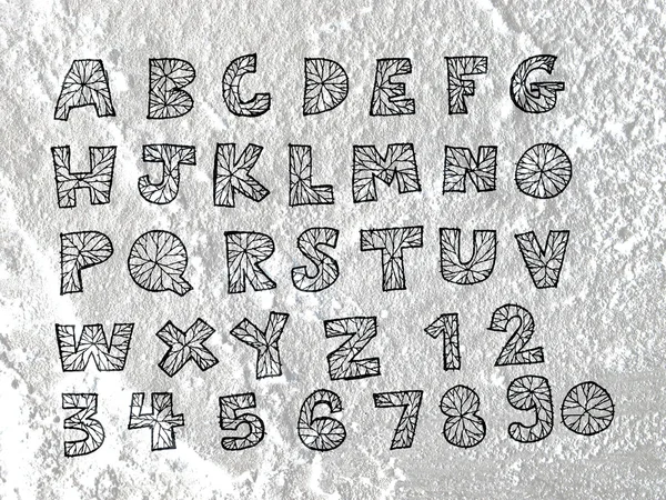 壁テクスチャ背景療に書かれた手描き文字フォント — ストック写真