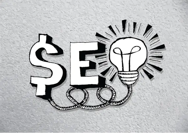 Seo Idea SEO Ottimizzazione per i motori di ricerca — Vettoriale Stock