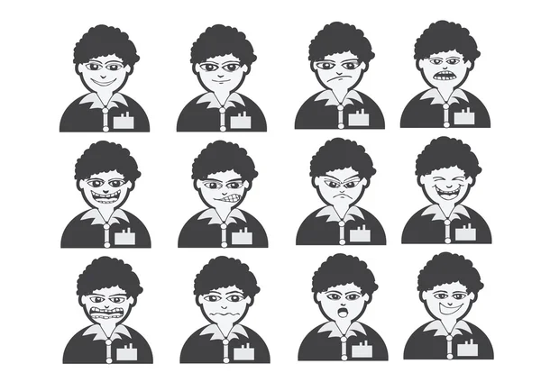 Kreslené obličeje nastavení kreslení obrázku — Stockový vektor