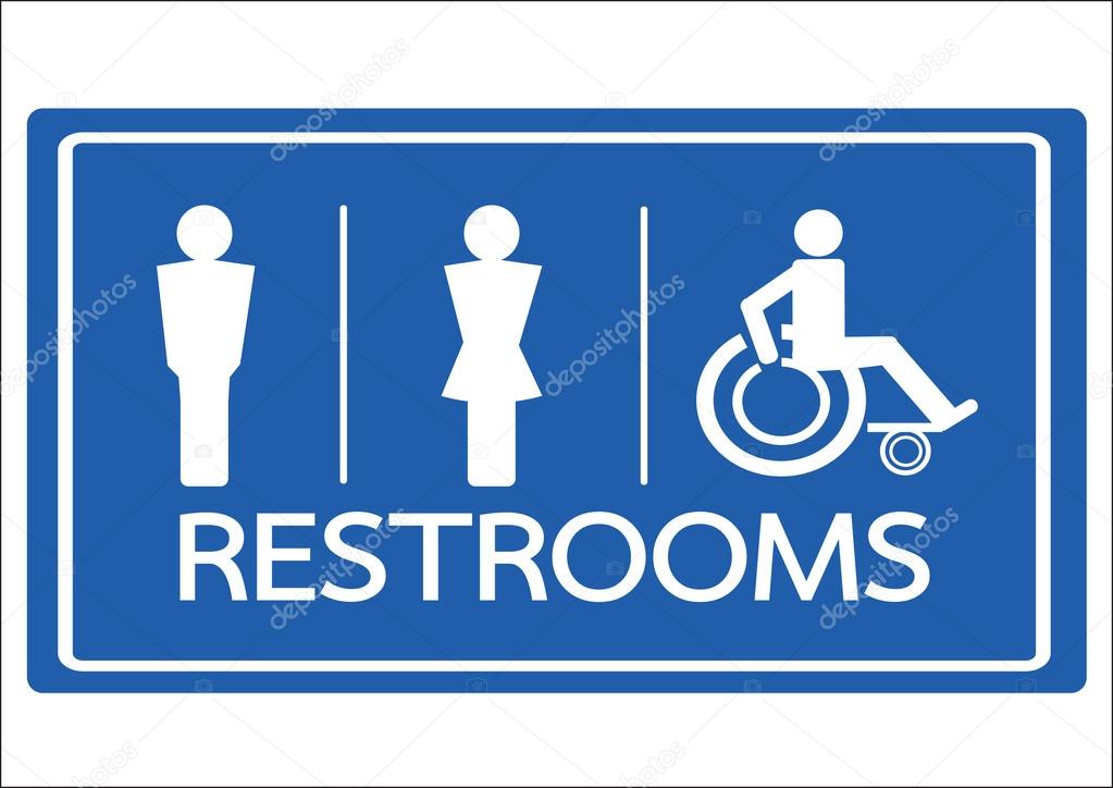 Restroom Symbol Male  Female and Wheelchair Handicap Icon