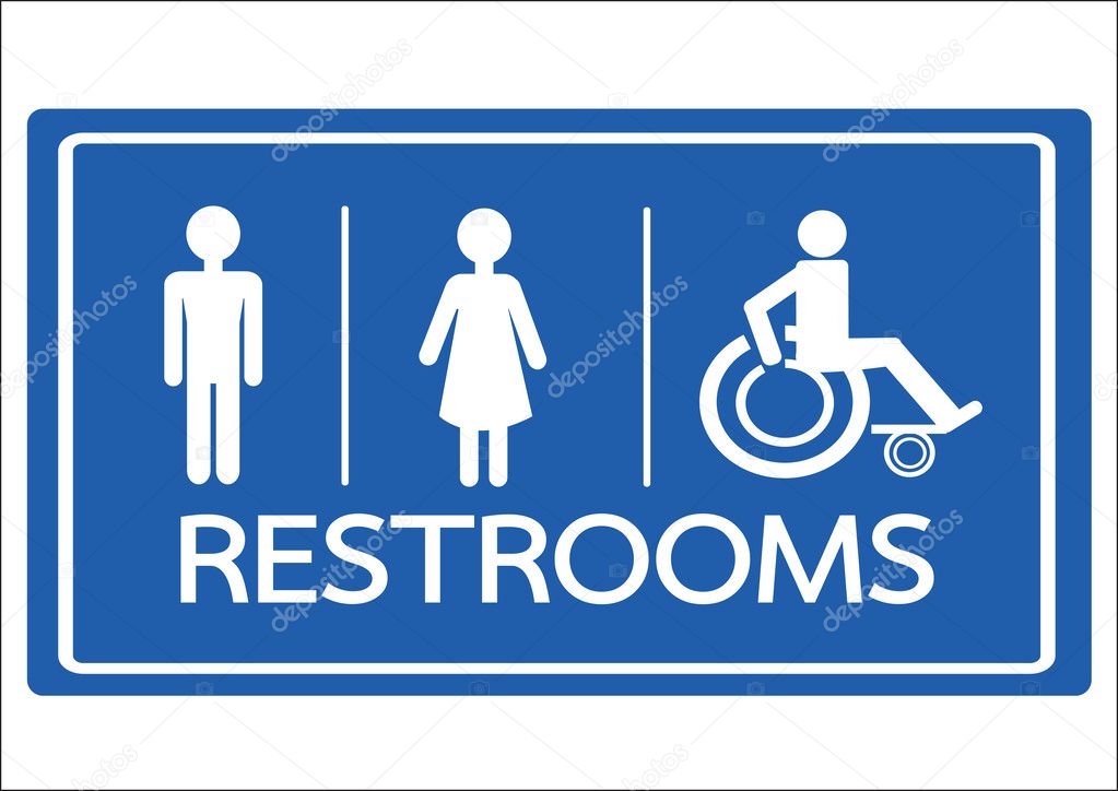 Restroom Symbol Male  Female and Wheelchair Handicap Icon