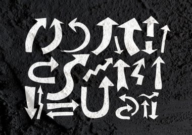 ok ve el duvar doku b sketch okları koleksiyonu çizilmiş