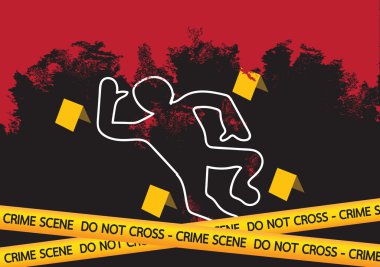 Crime scene danger tapes  illustration clipart
