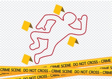 Crime scene danger tapes illustration clipart