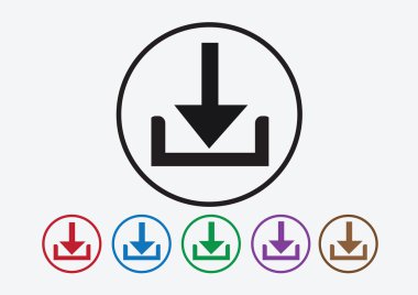 download simge ve simge düğmesini upload