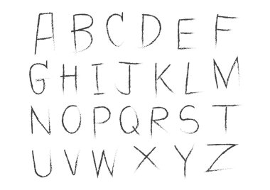 fırça ile yazılmış el çizilen harf alfabe 
