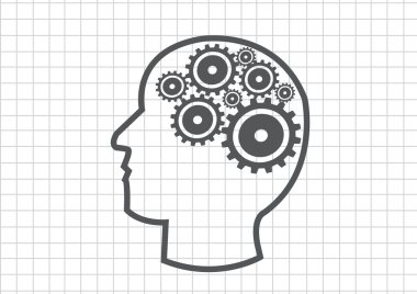 insan kafası ve vites beyin fikir kavramı