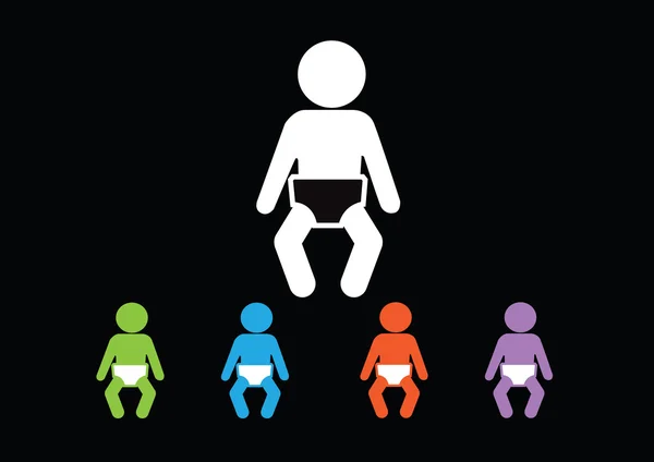 Piktogram çocuk tuvalet simgeler — Stok Vektör