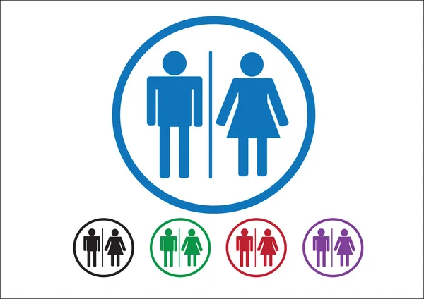 Pictogramme Homme Femme Signer icônes, signe de toilette ou icône de toilettes — Image vectorielle