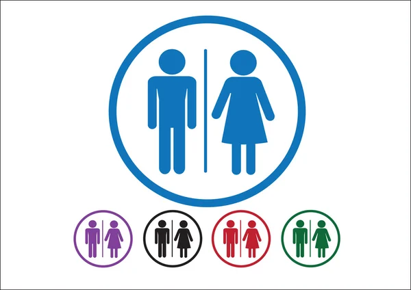 Pictogramme Homme Femme Signer icônes, signe de toilette ou icône de toilettes — Image vectorielle