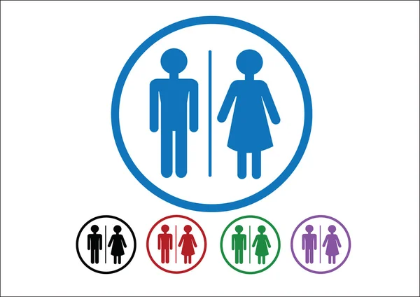 Piktogram adam kadını işareti simgeleri, tuvalet işareti veya tuvalet simgesi — Stok Vektör