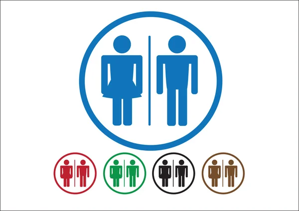 Pictogramme Homme Femme Signer icônes, signe de toilette ou icône de toilettes — Image vectorielle