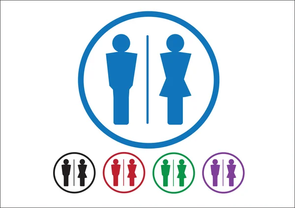 Pictogramme Homme Femme Signer icônes, signe de toilette ou icône de toilettes — Image vectorielle