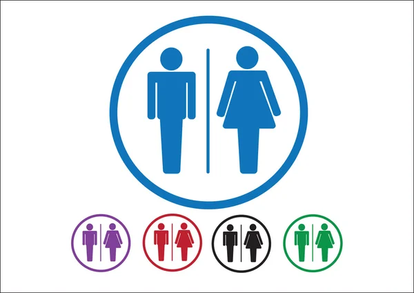 Pictogramme Homme Femme Signer icônes, signe de toilette ou icône de toilettes — Image vectorielle