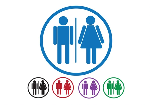 Pictogramme Homme Femme Signer icônes, signe de toilette ou icône de toilettes — Image vectorielle