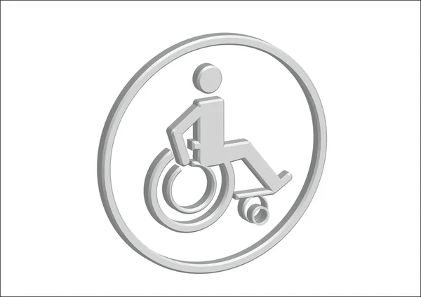 3D Wheelchair Handicap Icon design — Stock Vector