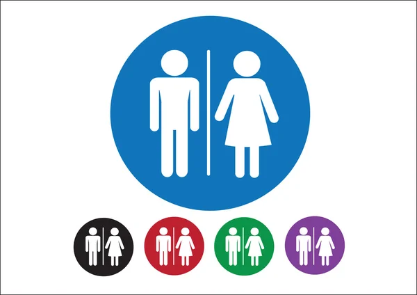 Pictogramme Homme Femme Signer icônes, signe de toilette ou icône de toilettes — Image vectorielle