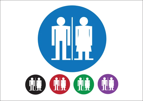 Піктограма Чоловік Жінка Значок іконки, туалетний знак або значок туалету — стоковий вектор