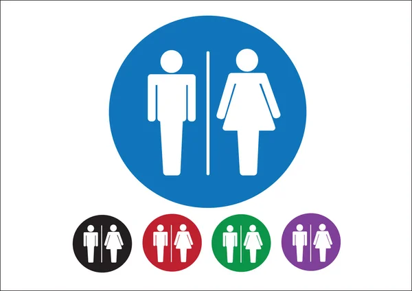 Pictogramme Homme Femme Signer icônes, signe de toilette ou icône de toilettes — Image vectorielle